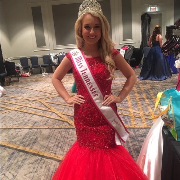 Red Sherri Hill pageant/prom gown size 2 - Picture 4 of 5