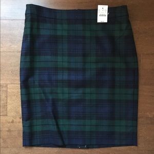 NWT J. Crew Tartan Pencil Skirt