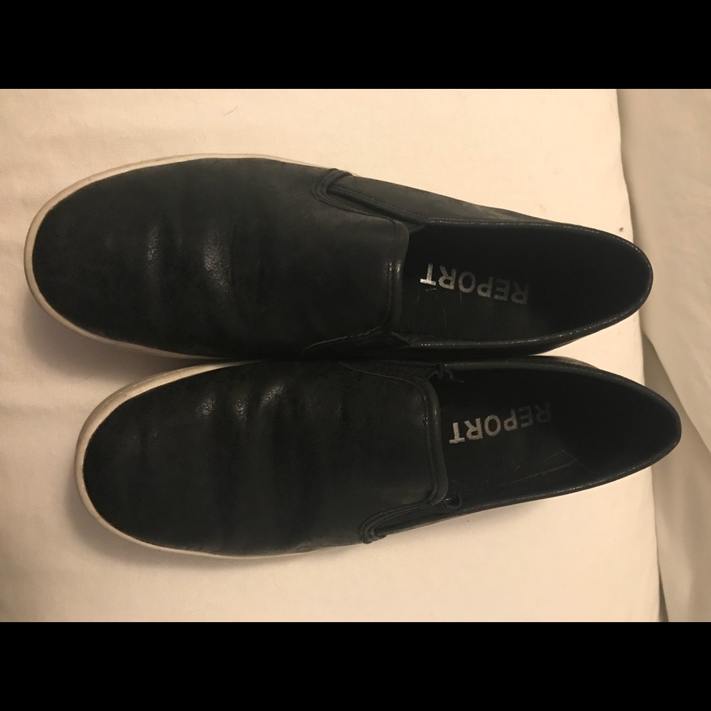 Report black slip on sneakers