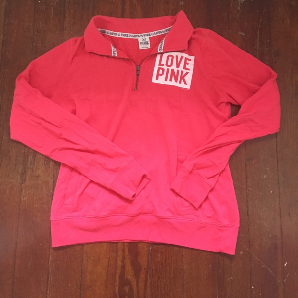 Bright coral quarter zip pink Victoria’s Secret