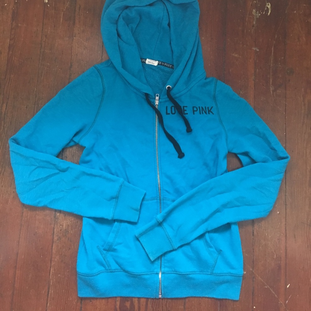 Blue zip up hoodie, Victoria’s Secret PINK