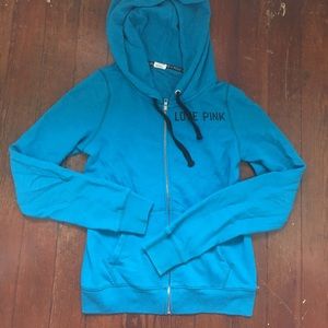 Blue zip up hoodie, Victoria’s Secret PINK