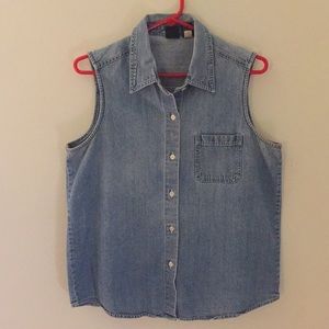 GAP denim sleeveless blouse