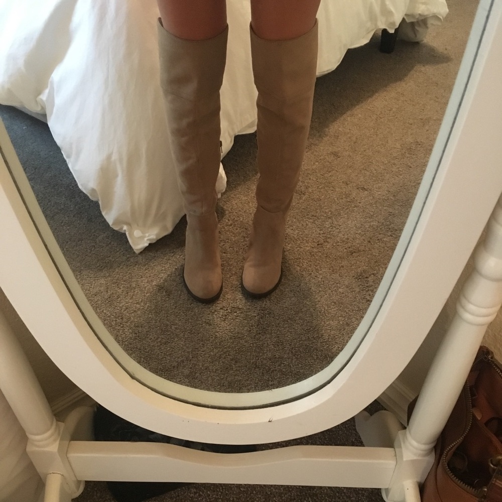 Vince Camuto Tan Suede Over the Knee Boots