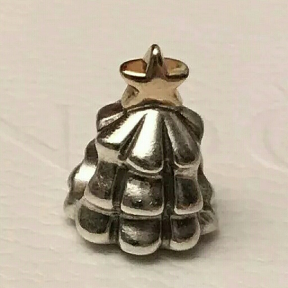 Retired PANDORA CHRISTMAS TREE 14K GOLD STAR - Picture 1 of 6