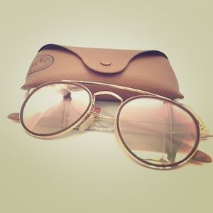 New! Rayban double bridge rose gold!