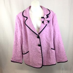Bob Mackie Studio Lilac Embroidered Lace Blazer