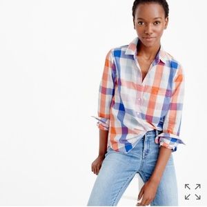 EUC J. Crew Popover Shirt in Oversized Plaid