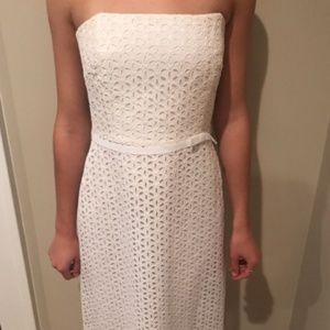 Lily Pulitzer White Eyelet Strapless Dress Size 4