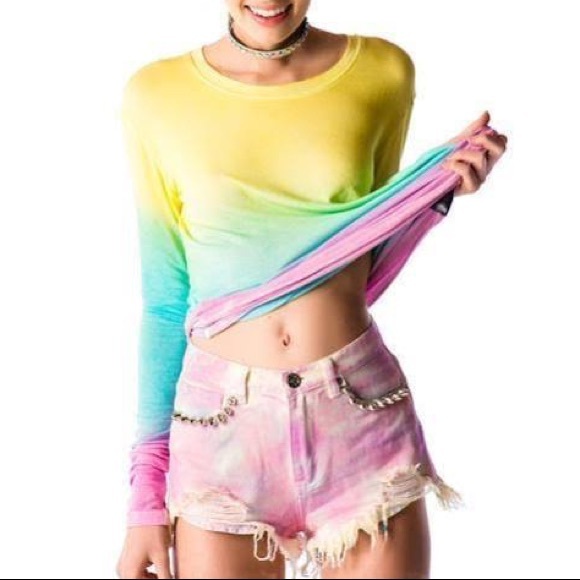 UNIF cotton candy studded shorts - Picture 3 of 8