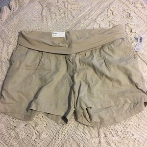 Old Navy Maternity Tan Linen Shorts Size Large