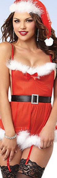 NIP Sexy Skimpy Dreamgirl "Secret Santa" Christmas Holiday Babydoll Lingerie - Picture 6 of 7