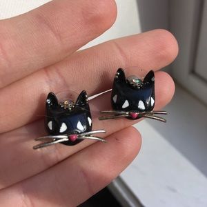 Betsey Johnson cat earrings