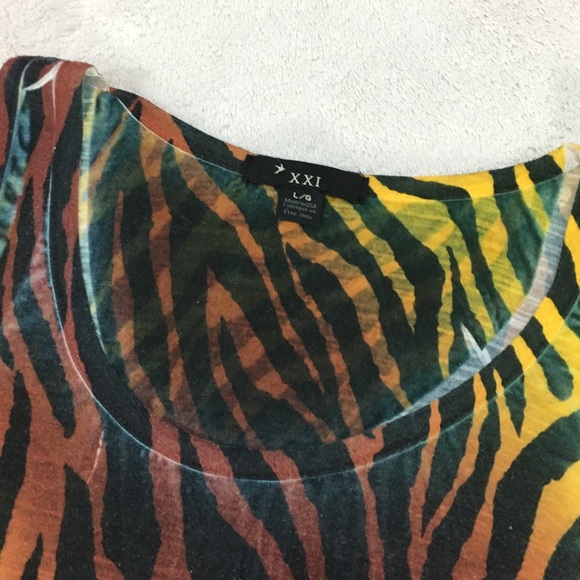 Bright Zebra print tank top by Forever 21 Size Lg - Picture 5 of 8