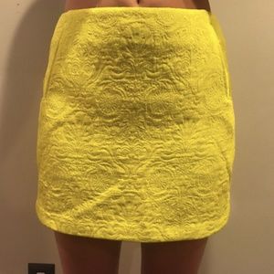 Topshop Neon Yellow Miniskirt, US 6