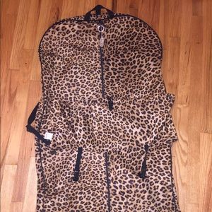 Leopard print garment bag