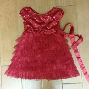 Fancy Red Dress with ruffles & sequins size 4T