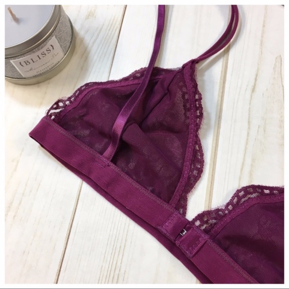 LAST ONE! Plum Lace Bralette W/adjustable strap - Picture 4 of 4