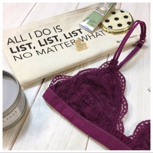 LAST ONE! Plum Lace Bralette W/adjustable strap - Picture 3 of 4