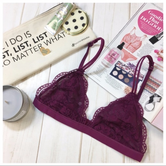 LAST ONE! Plum Lace Bralette W/adjustable strap - Picture 2 of 4