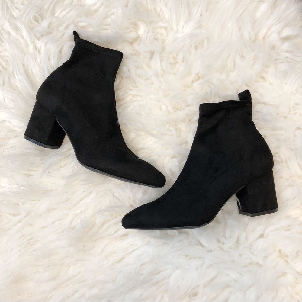 Black Suede Sock Booties (LAST PAIR SIZE 8.5) - Picture 4 of 6