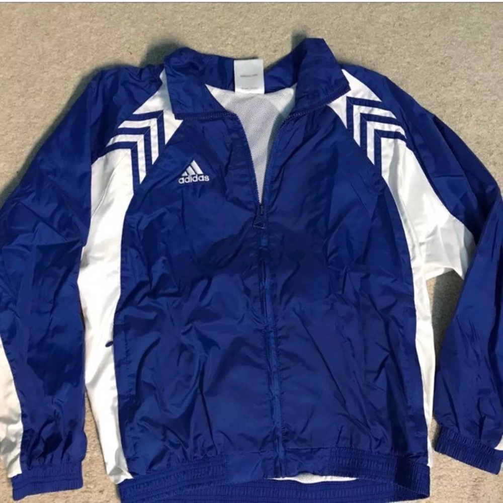 Vintage blue adidas windbreaker
