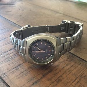 Silver and Blue Fossil Watch