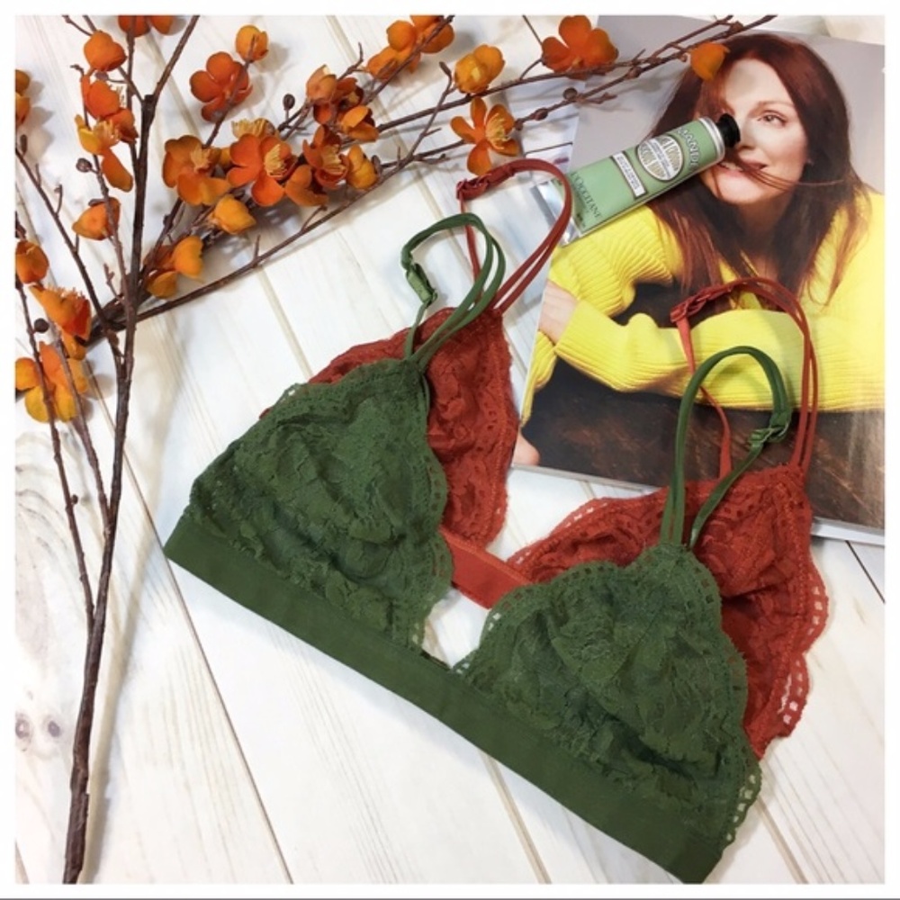 SALE! Rust Lace bralette with adjustable straps - Picture 5 of 6