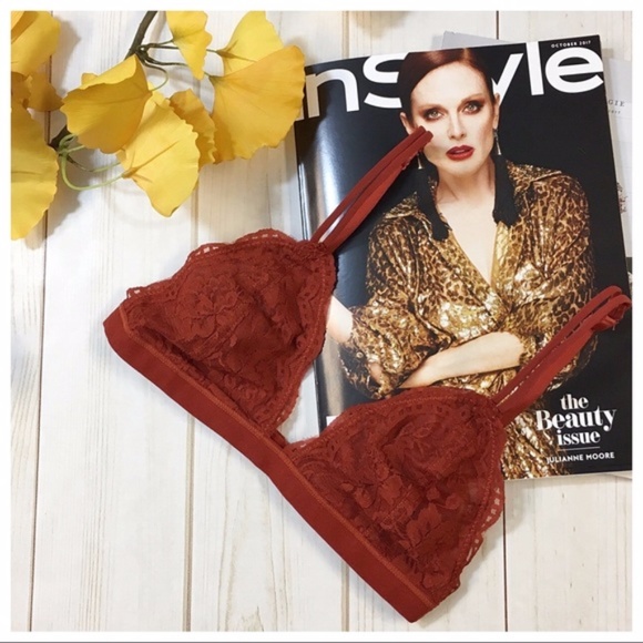 SALE! Rust Lace bralette with adjustable straps - Picture 3 of 6