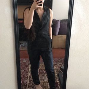 Missguided grid print jumpsuit