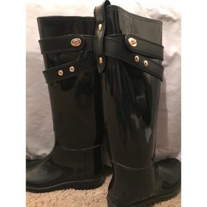 Black Authentic Coach Rain Boots