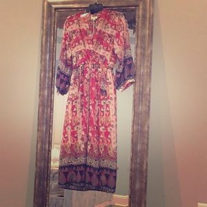 Floral maxi length kimono dress