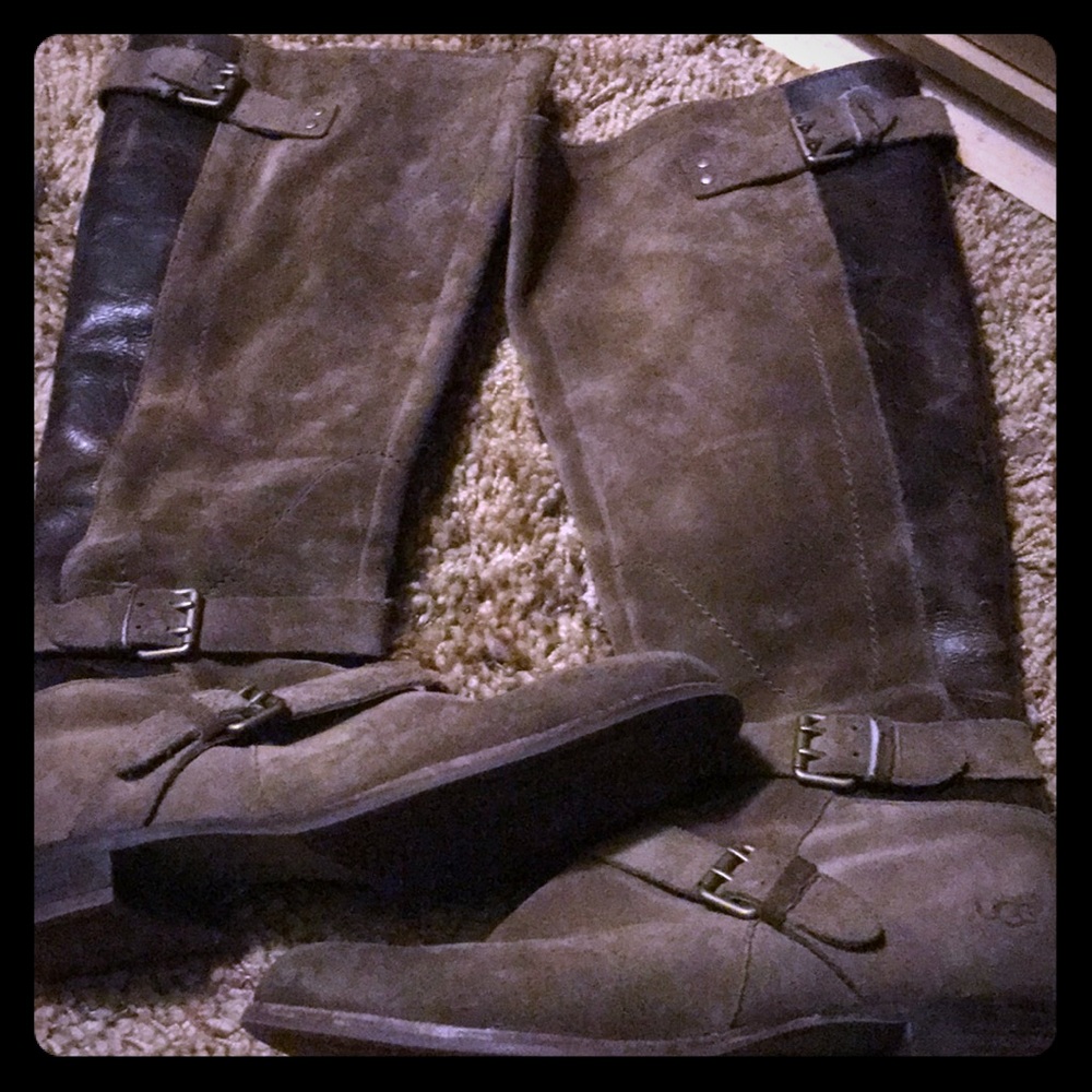 Authentic Ugg riding leather and suede boots