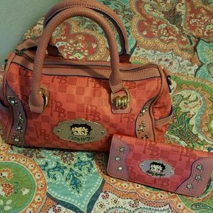 Betty Boop Printed Satchel w/ Matching Wallet