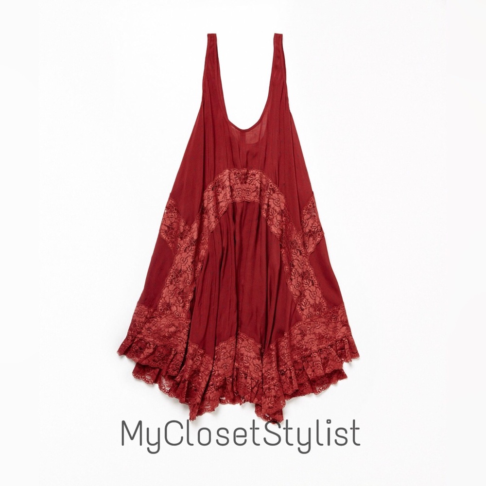 Free People RARE Red She Swings Dress XS/S NWT New - Picture 2 of 5