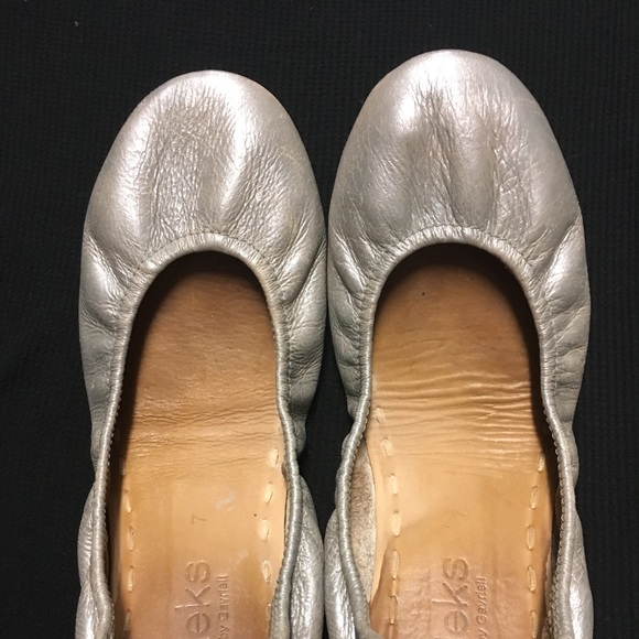 Tieks Shoes - Feather grey tieks with silver polish size 7
