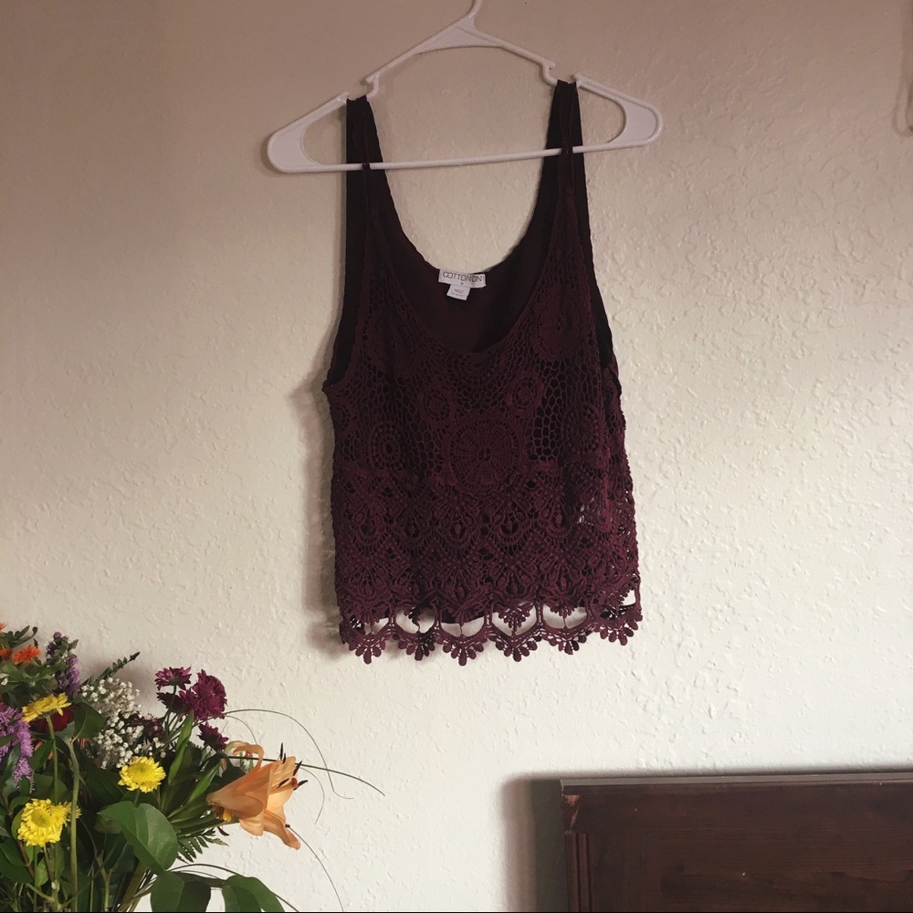 Maroon crochet top