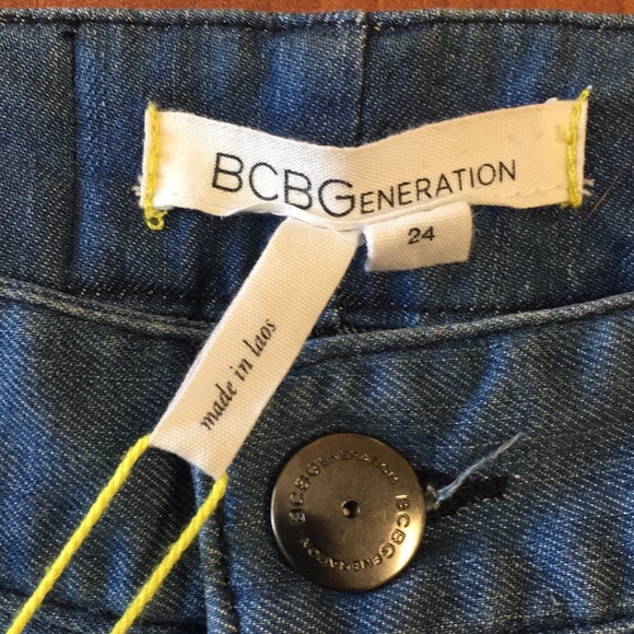 BCBG Aegean Blue faux leather denim skirt - Picture 5 of 8