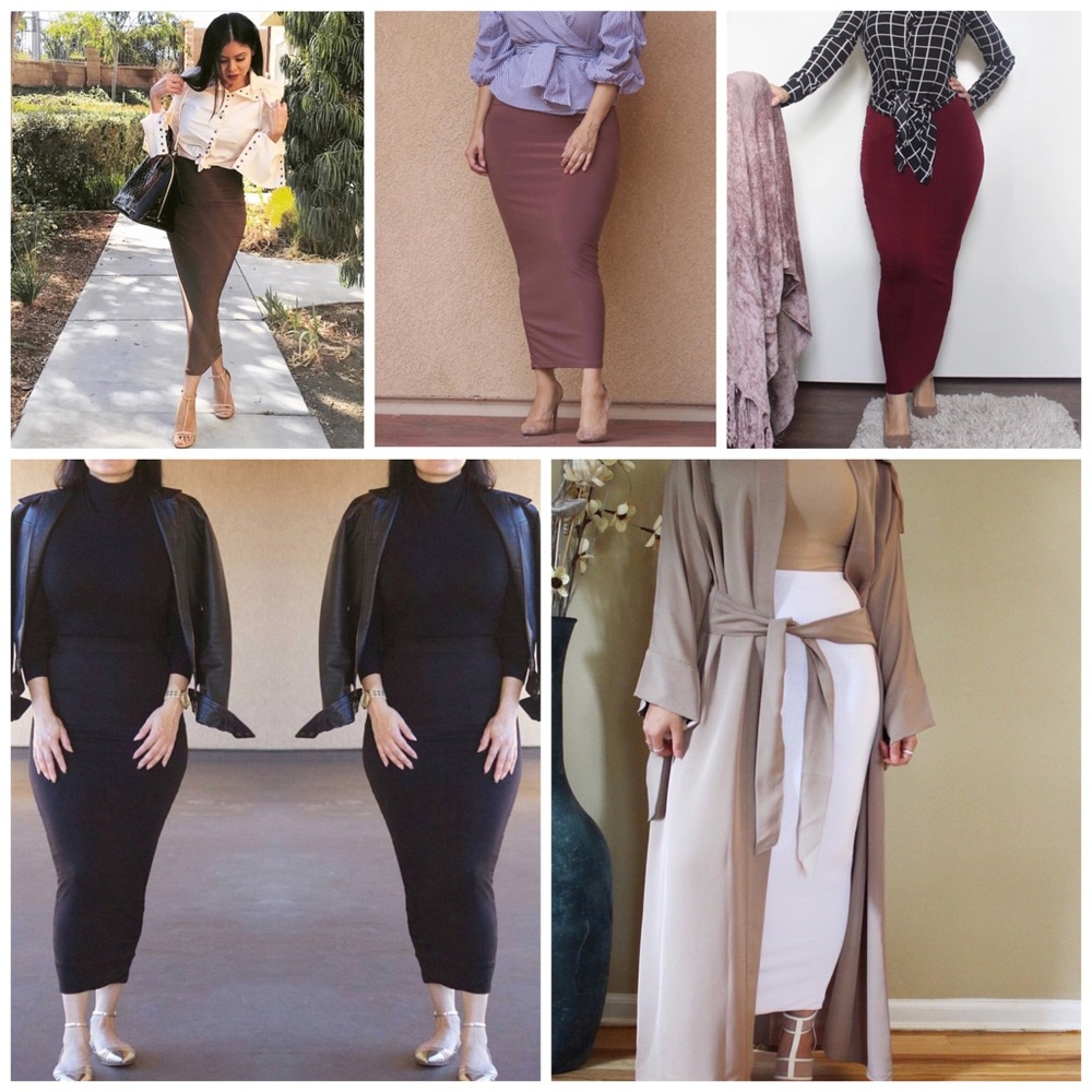 Maxi Wool Fabric Elastic Skirt  Onesize