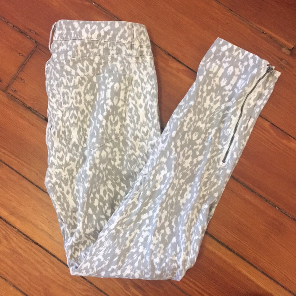 Grey animal print pants