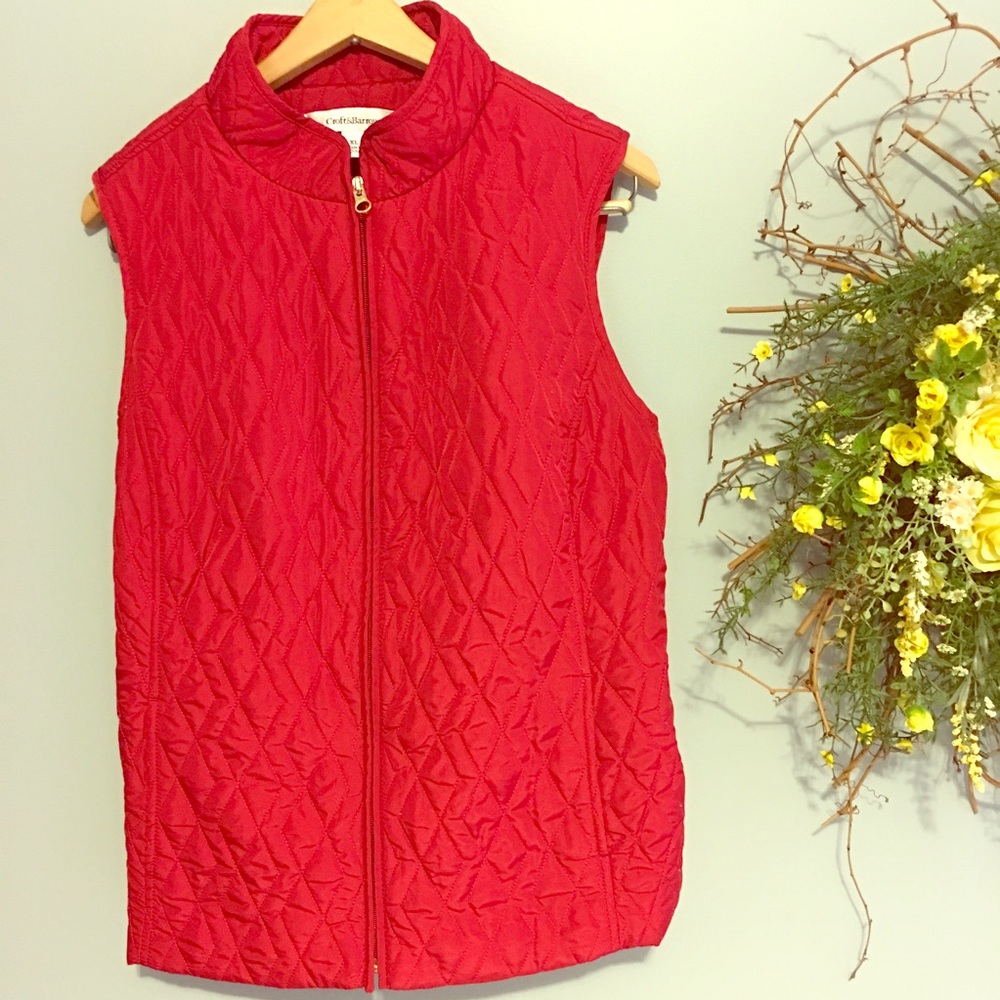 Croft & Barrow Red Quilted Puffer Vest Size XL