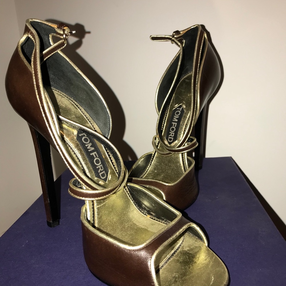Tom Ford Bronze leather Sandals