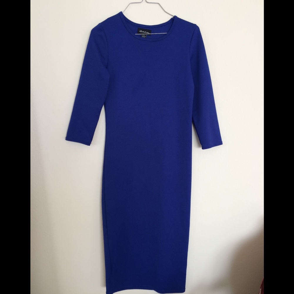 Blue bodycon midi dress