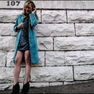 Vintage Aqua Suede Coat