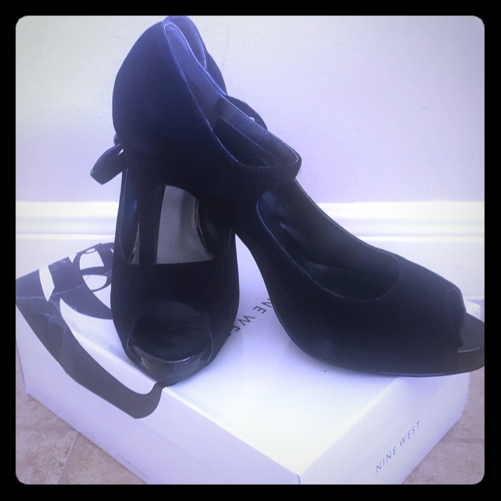 Black Suede Mary Janes
