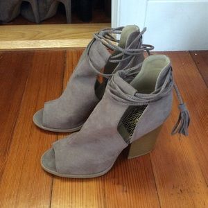 Open toe booties