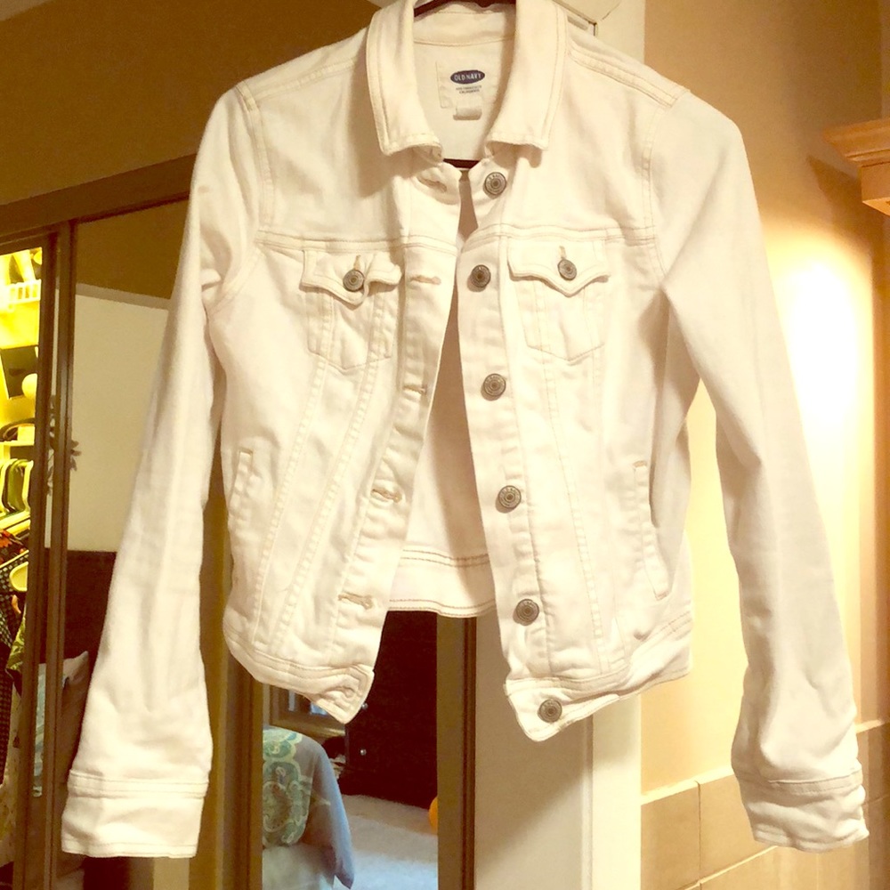White jean jacket