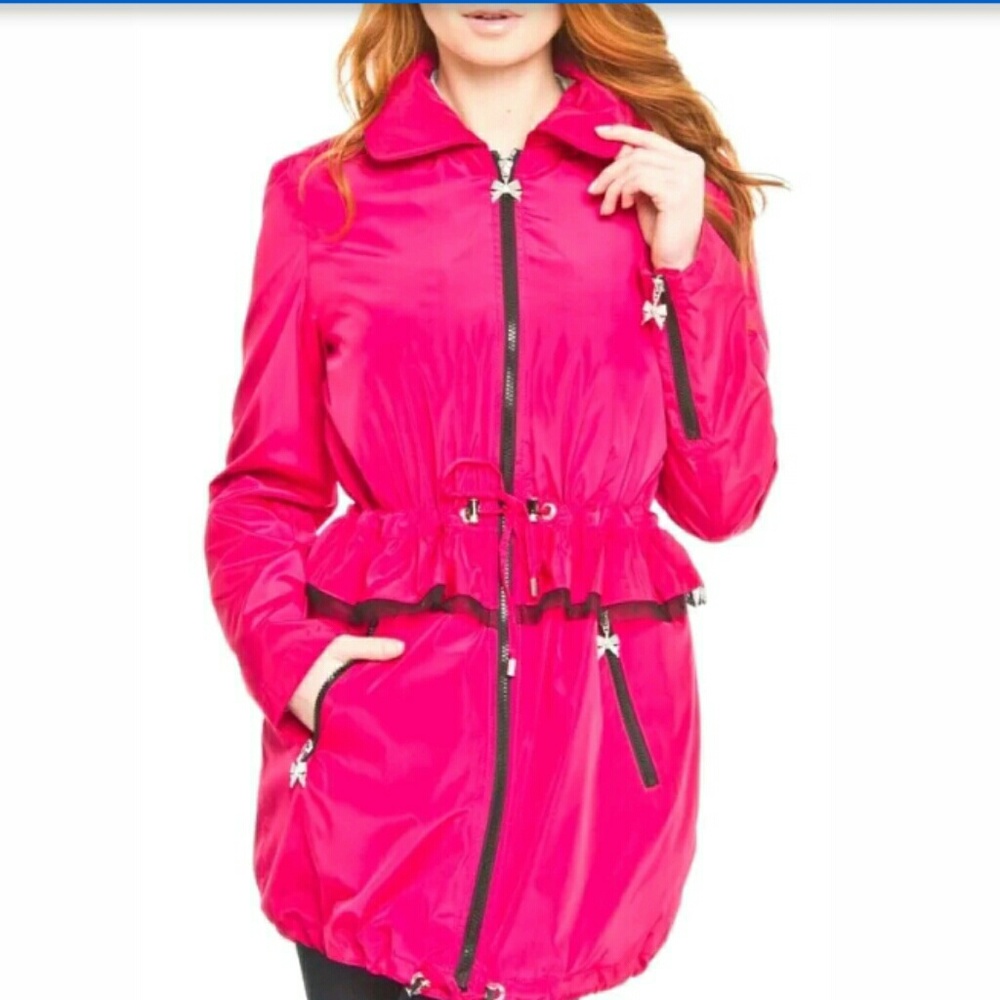 💝BETSEY JOHNSON LACE PEPLUM TRENCH COAT RUFFLE NWT