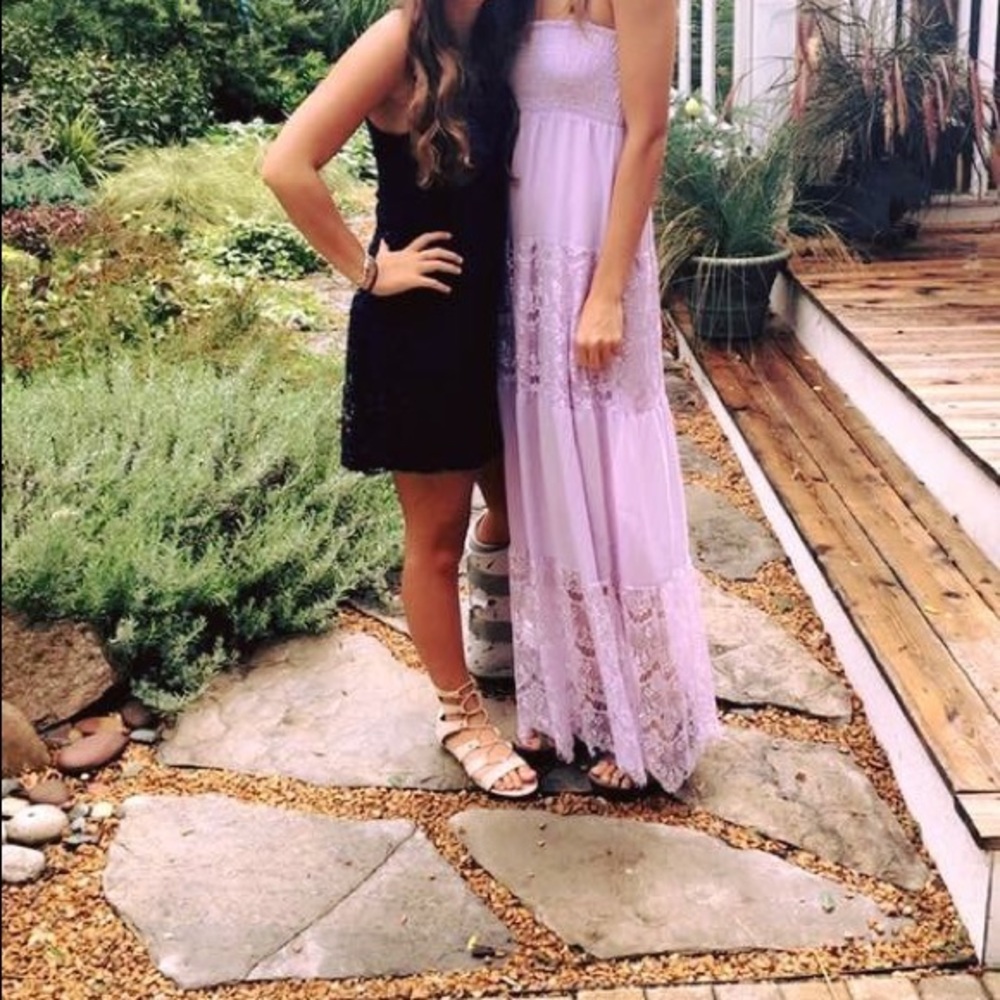 Beautiful Lavender Lace Maxi Dress