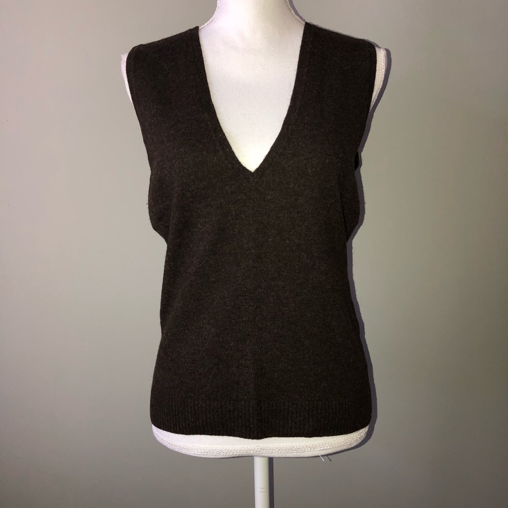 Jcrew brown vest lambs wool (400/C138)